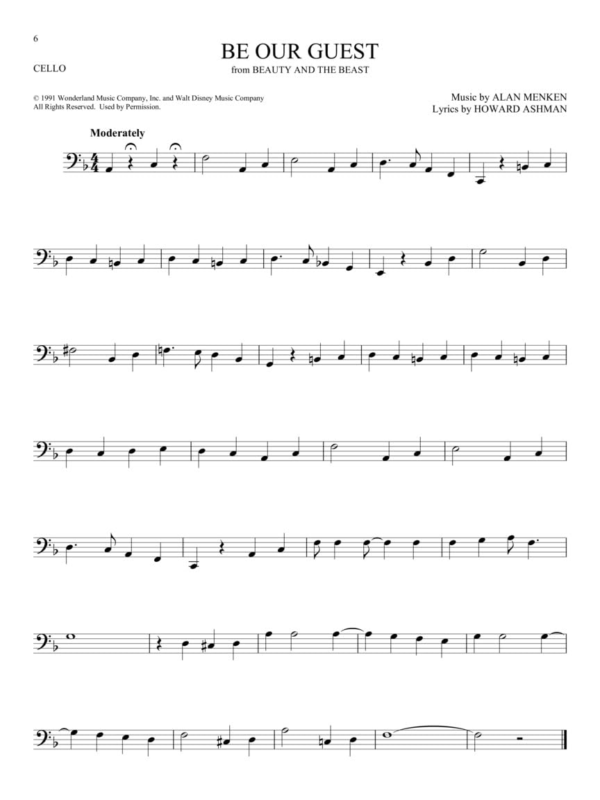 101 Disney Songs for Cello | Cello Sheet Music Songbook for Beginners and Intermediate Players | Solo Arrangements from Classic and Modern Disney Movies| Music Book for Students Teachers and Fans