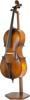STRICH Wooden Cello Stand with Bow Holder, Heavy-Duty Floor-Standing Display Stand, Cello Wood Floor Stand for 1/2, 1/4, 3/4, 4/4,1/8, 7/8 Full Size, for Home and Studio