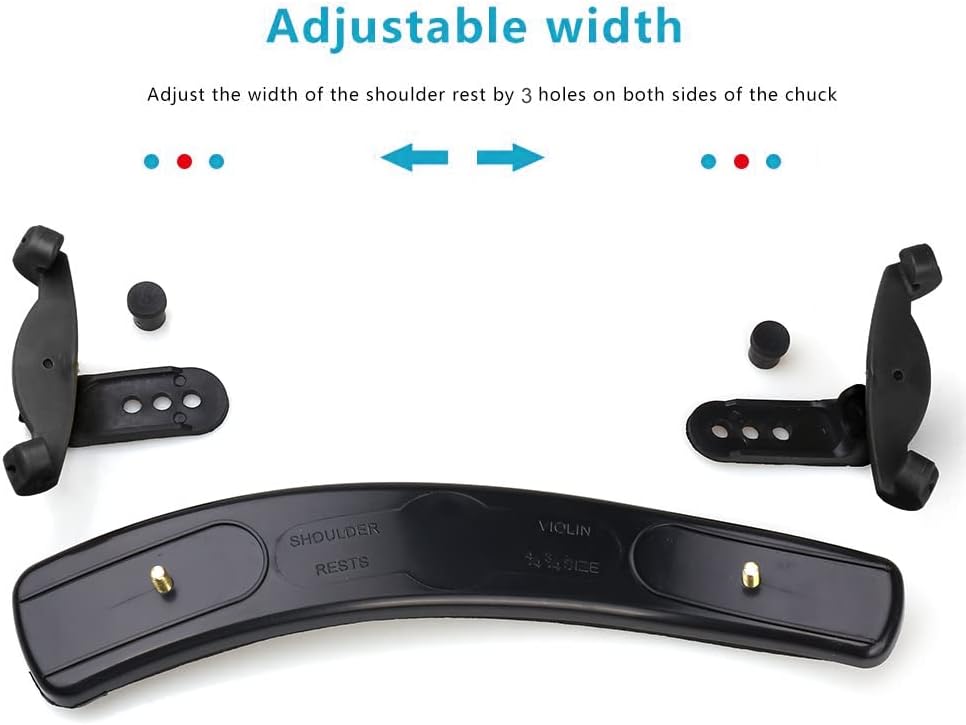 NANYI 4/4 Violin Shoulder Rest Collapsible Adjustable 3/4 Size Violin niversal Type Violin Parts soft Safety Easy to use, High strength sponge (Black) mute and rosin.
