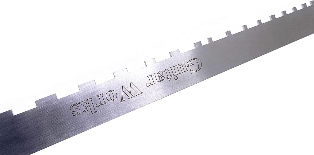 3 Pieces Guitar Luthier Tools Set Unilateral Notched Guitar Neck Straight Edge String Action Gauge Ruler Fret Rocker Set Up Tool for 25.5"(F) & 24.75"(G) Scale Guitar Fretboard and Frets