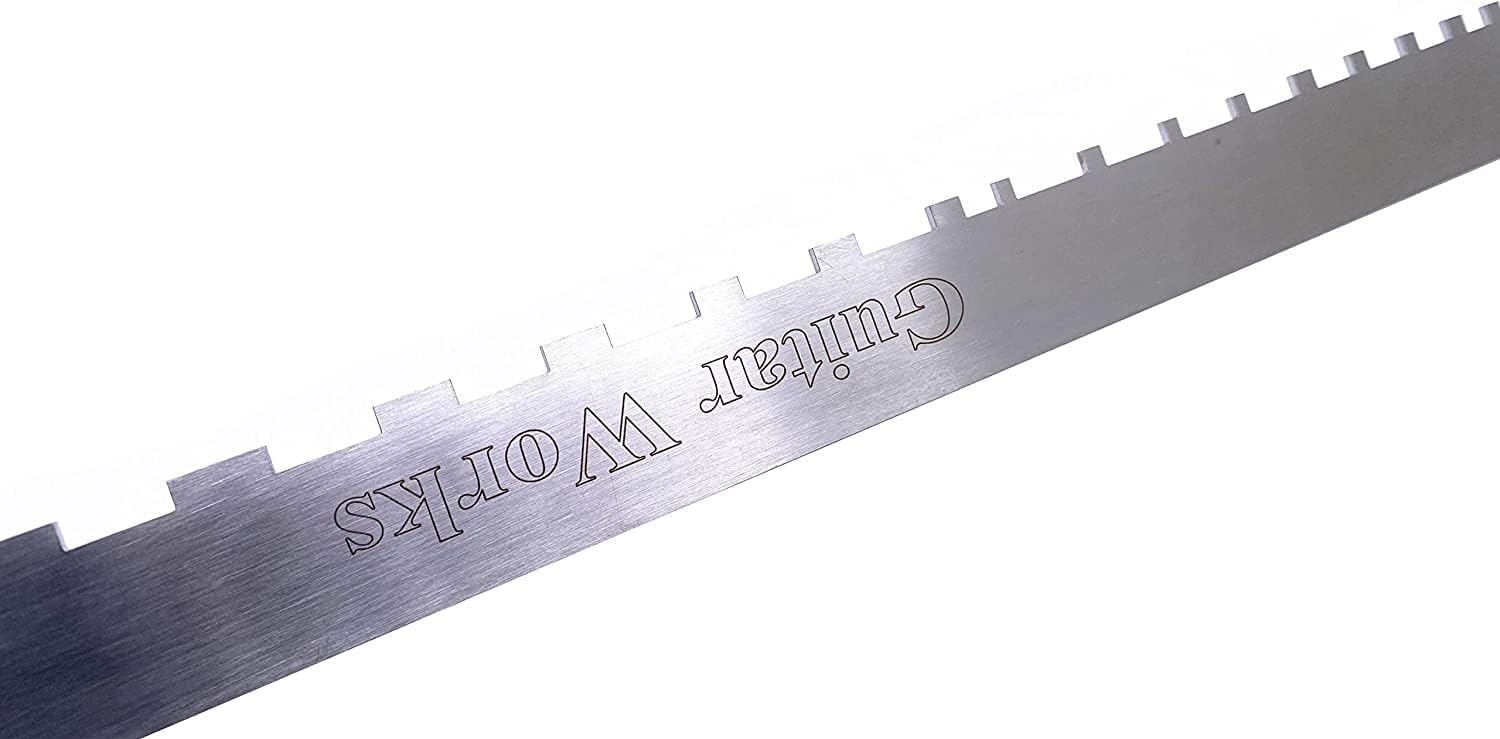 3 Pieces Guitar Luthier Tools Set Unilateral Notched Guitar Neck Straight Edge String Action Gauge Ruler Fret Rocker Set Up Tool for 25.5"(F) & 24.75"(G) Scale Guitar Fretboard and Frets