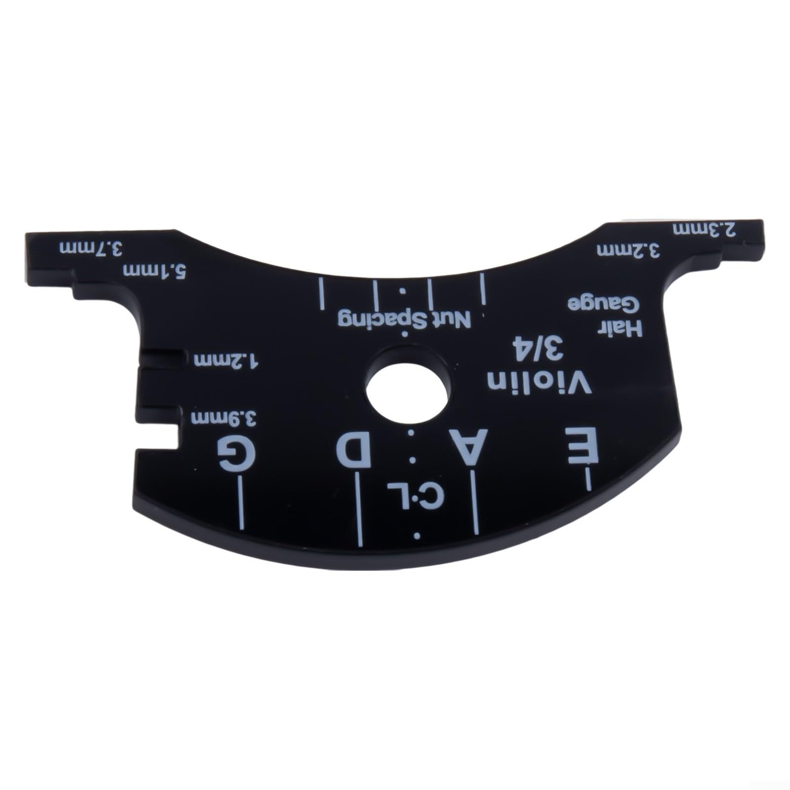 Violin For Bridge Template For Violin Cello Double Bass Multifunctional Luthier Tool For String Height Chord Distance Measurement And Repair Full Size Plastic Gauge Black(Violin 1/2)