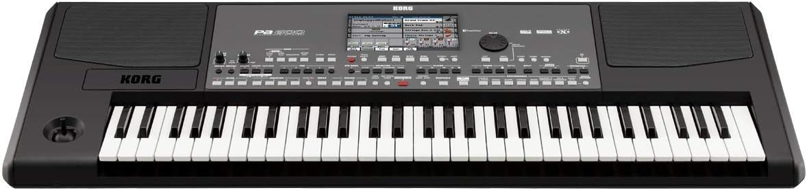 Korg PA600 61-Key Professional Arranger Keyboard with Bench, Pedal and Accessory Bundle