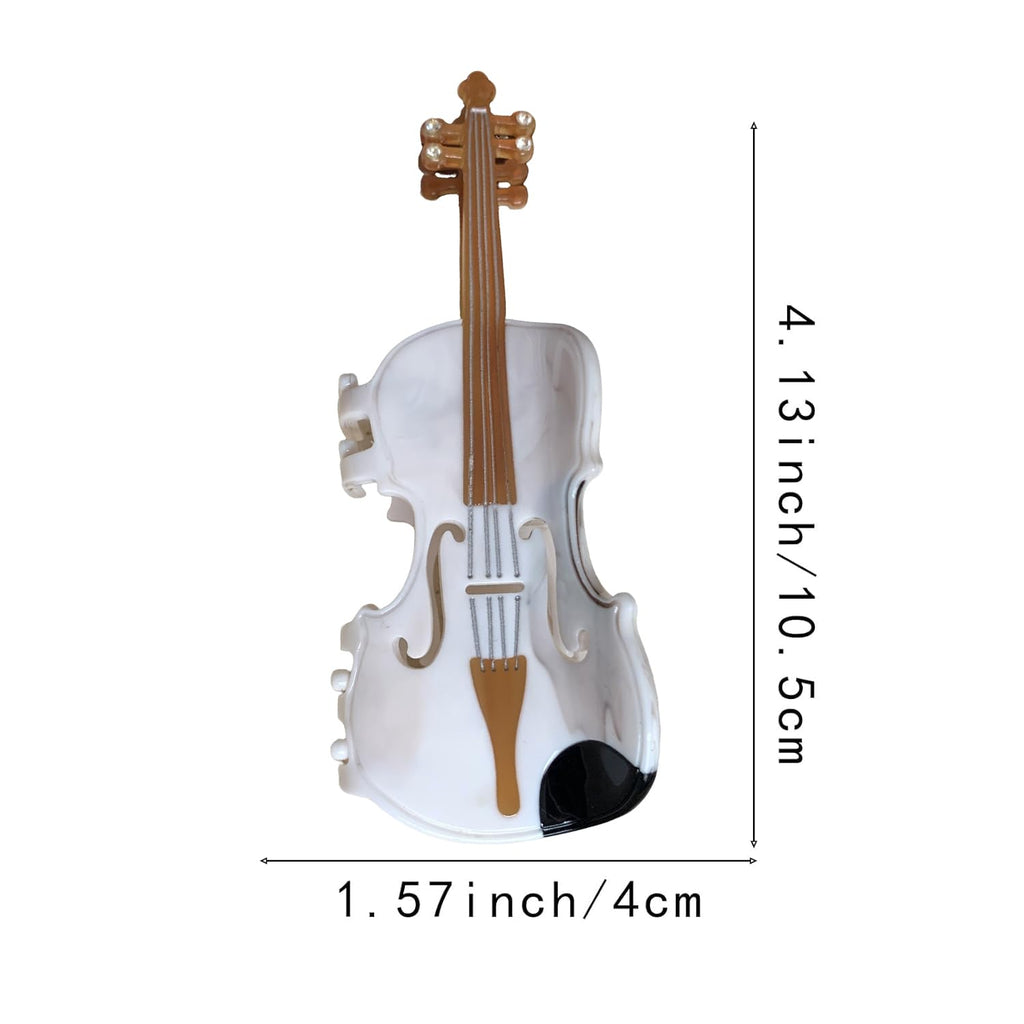 Decorative Violin Hair Clip,Novelty Acetate Claw Clips,Music Instrument Hair Clips for Women(Tortoiseshell Brown)