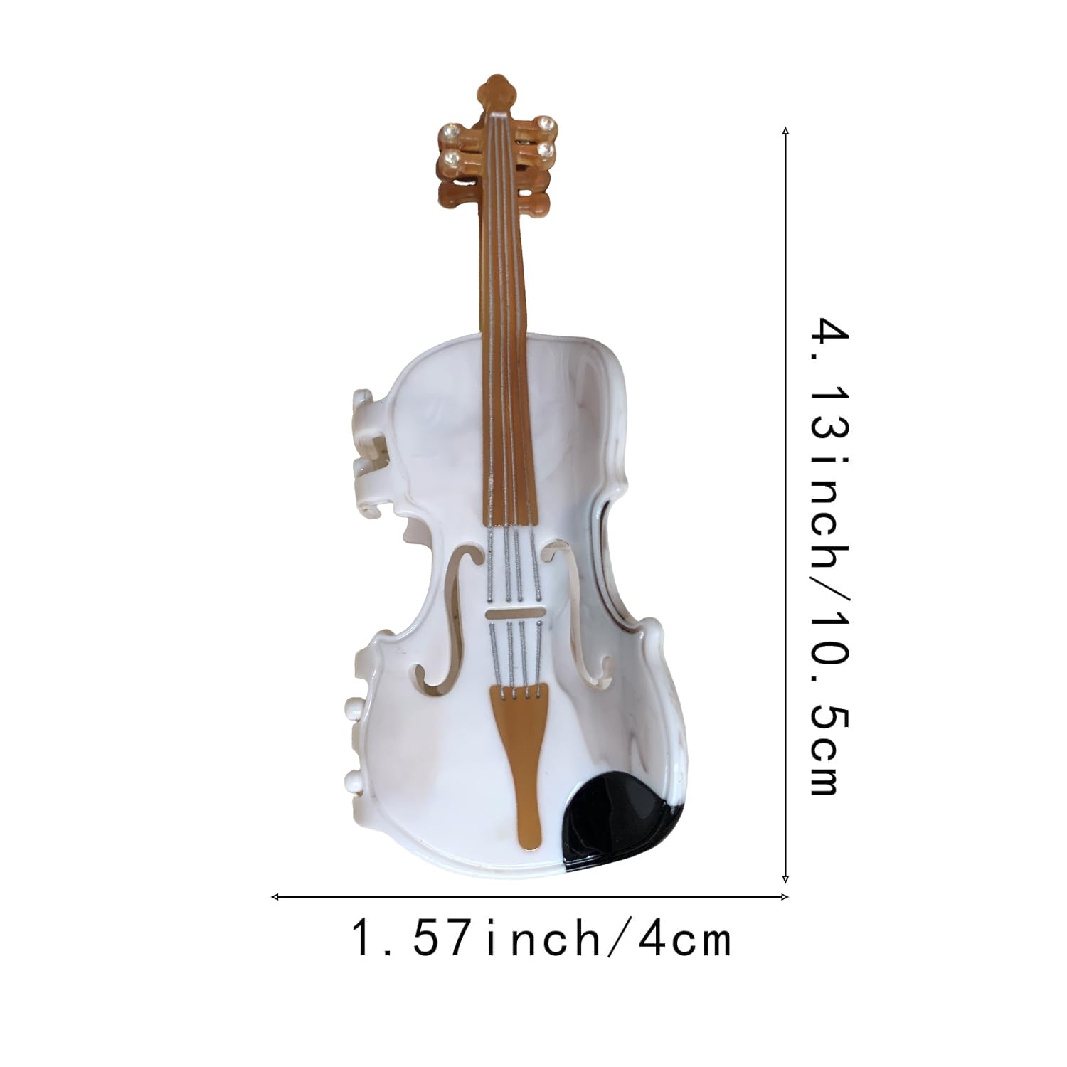 Decorative Violin Hair Clip,Novelty Acetate Claw Clips,Music Instrument Hair Clips for Women(Tortoiseshell Brown)