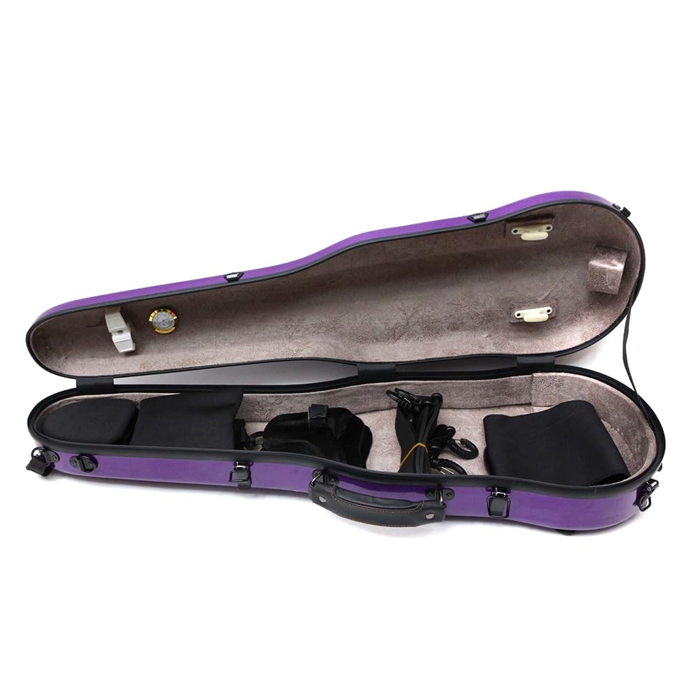 Vetimobato Dazzling Hard Shell Violin Case 4/4 Full Size Strong Light Flight Carbon Fiber Violin Box with Straps Travel Violin Case (Multicolored)