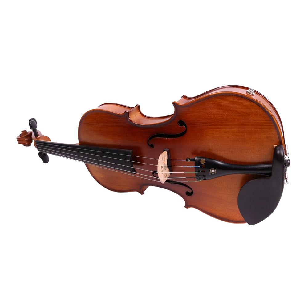 Vetimobato 16 Inch 5-String Electric Viola - FCGDA Tuning Electric Acoustic Viola for Students, Adults, Professional - Handmade Maple & Spruce Body with Ebony Fittings, Case, Bow (Black)