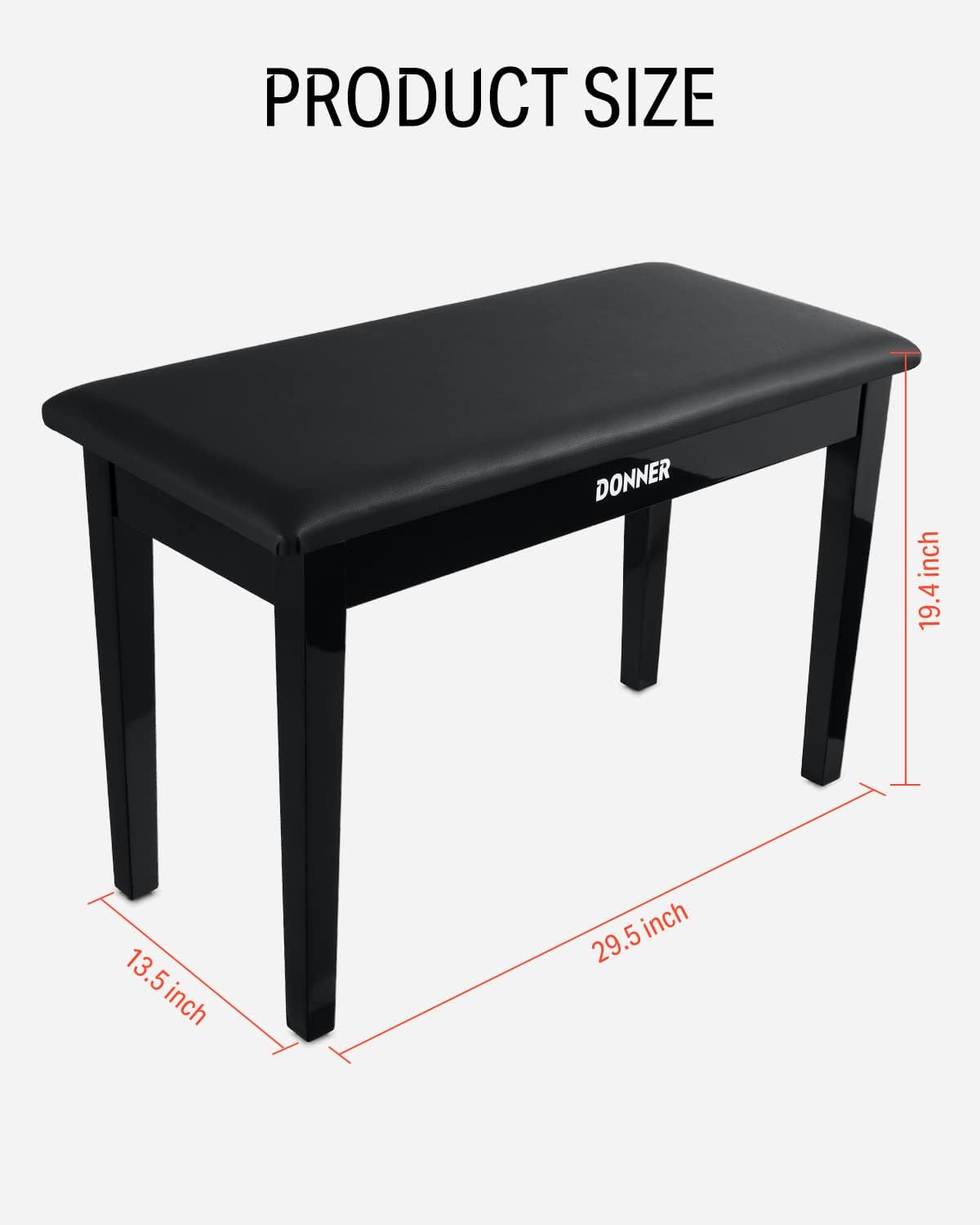 Donner DDP-400 88 Key Digital Piano Weighted Keyboard+Donner Duet Piano Bench with Storage