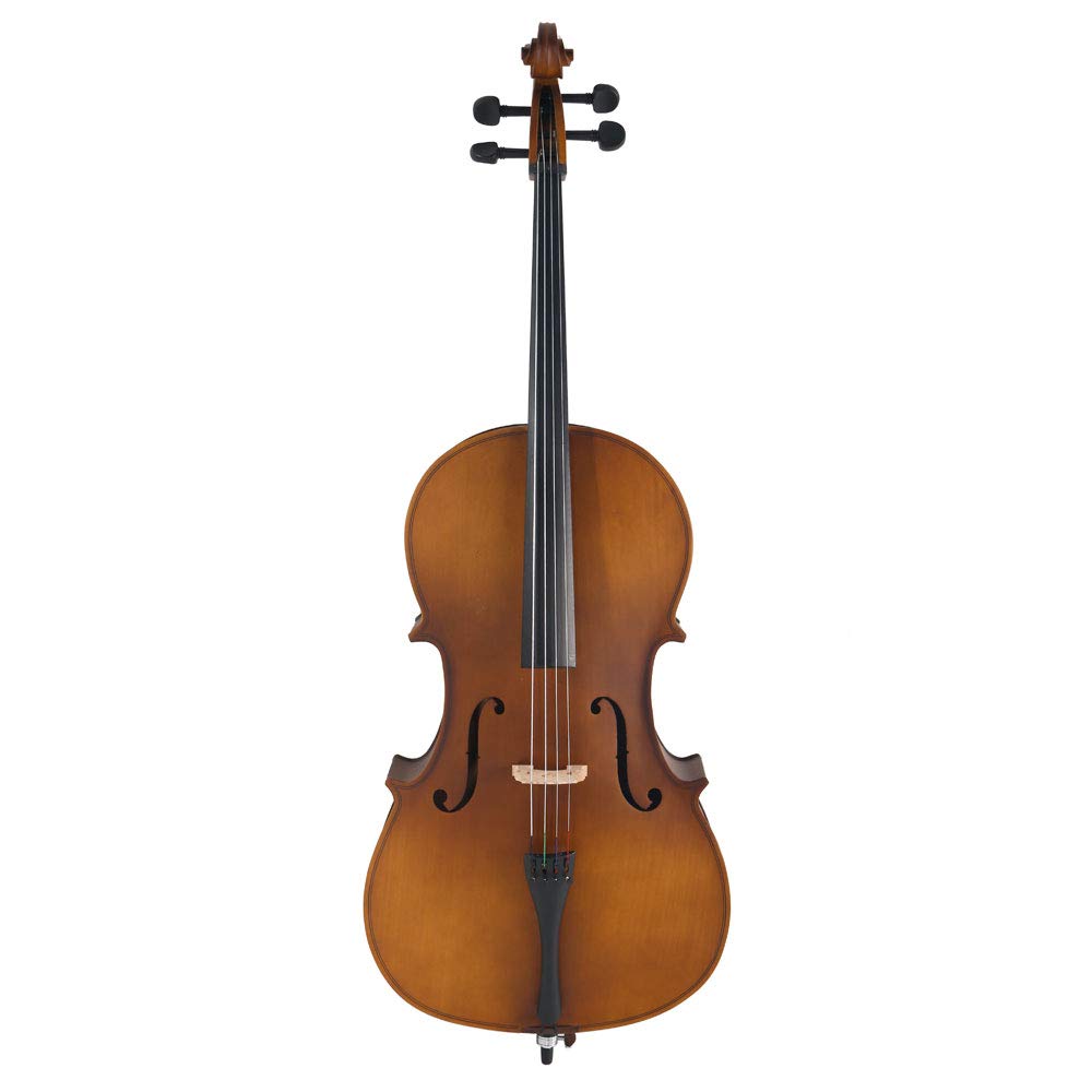 Vasitelan Full-Size Cello, Beginner Cello 4/4, Acoustic Cello Kit with Portable Bag, Bow, Bridge, Rosin, String Musical Instruments (Black)