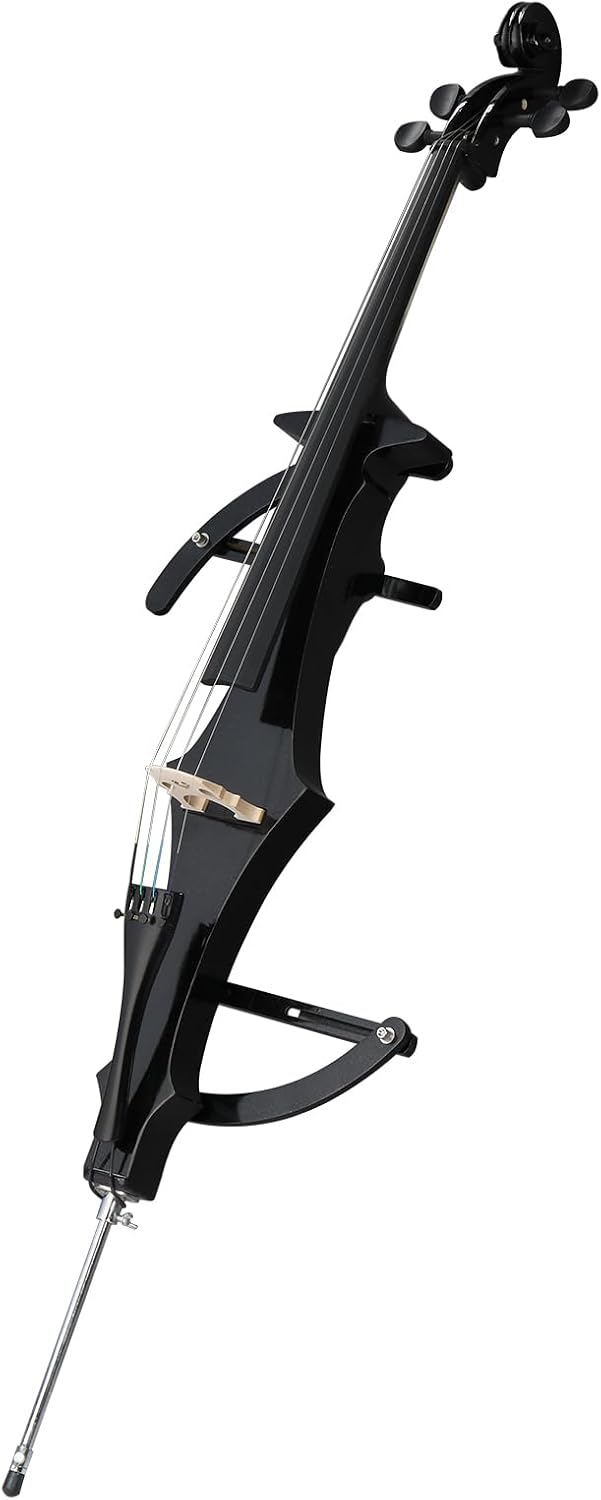 Electric Cello 4/4 Full Size Silent Cello with Portable Bag, Stereo Headphones, Bow & Rosin, Professional Bow and Bridge for Adult Beginner