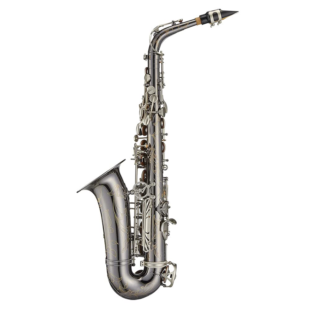 Antigua Winds PowerBell Professional Eb Alto Saxophone (Yellow brass/classic nickel plated/enlarged bell/new neck design/ergonomic design/hand engraving/ABS case)/WRAS4248CN