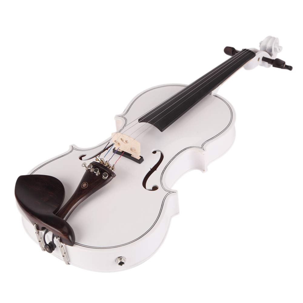 Ktaxon Acoustic Electric Violin, 4/4 Violin with EQ preamp and Ebony Accessories, Full-size Violin with AUX Cable, Shoulder Rest, Rosin, Extra String and Cleaning Cloth (Black)