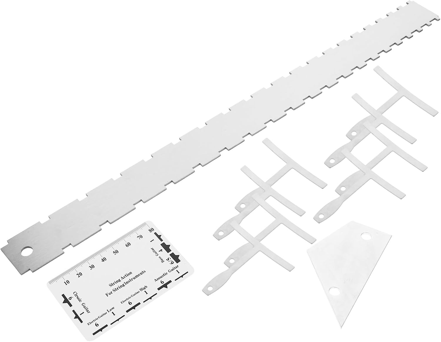 Kisangel 12pcs Guitar String Action Gauge Kit Including Radius Scale Fret Ruler Luthier Tools for Guitar Neck Adjustment