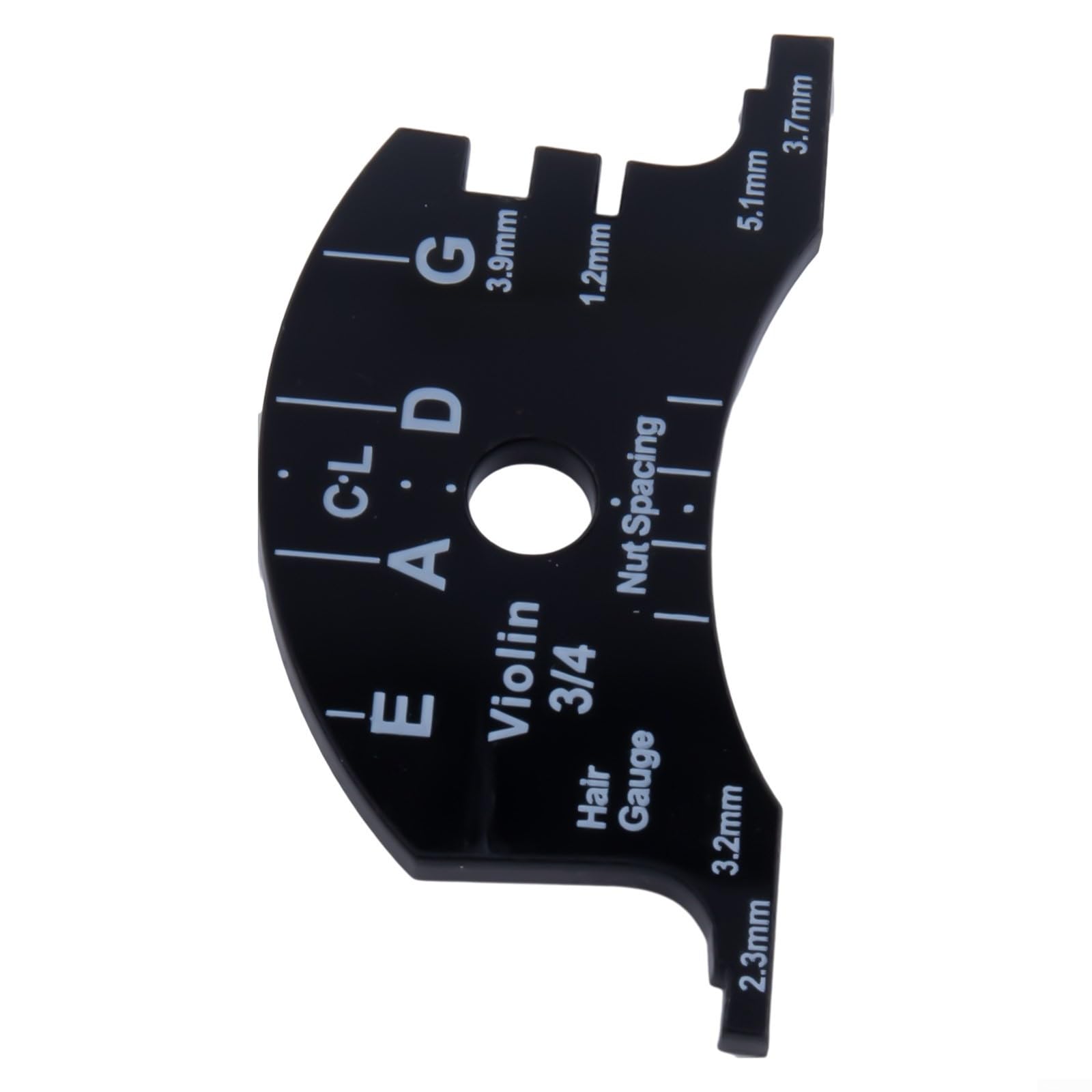 Violin For Bridge Template For Violin Cello Double Bass Multifunctional Luthier Tool For String Height Chord Distance Measurement And Repair Full Size Plastic Gauge Black(Violin 1/2)