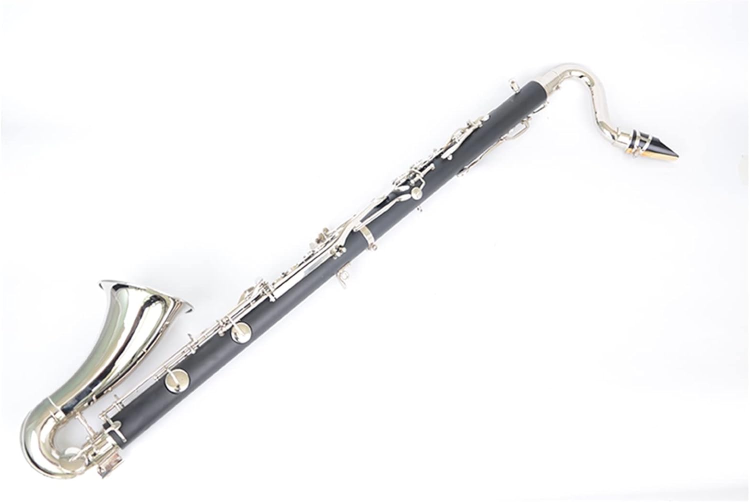 Silver Plated Keys Bass Clarinet Bb Tune Clarinet Bakelite Instrument with Case Student Clarinet