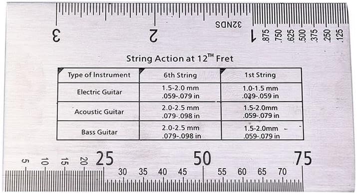 Andy's Orchids String Action Ruler Gauge Measuring Tool, Height Measurement Caliper Repairing Tool for Luthier, Guitar Guide Setup Maintenance Tool for Electric Acoustic Guitar Bass Mandolin Banjo