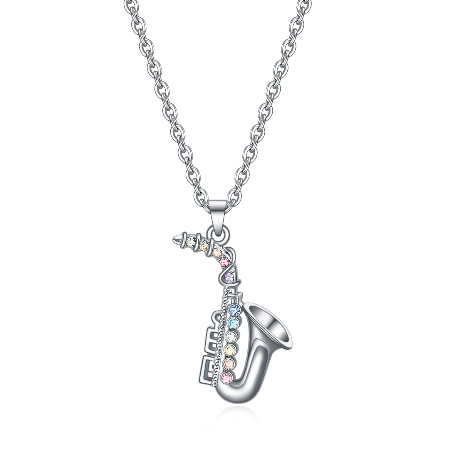 VEEHOO Violin/Guitar/Piano/Trumpet/Saxophone/Harp/Drum/Cello Necklace for Girls Women,Music Lover Jewelry Gifts for Women Girls