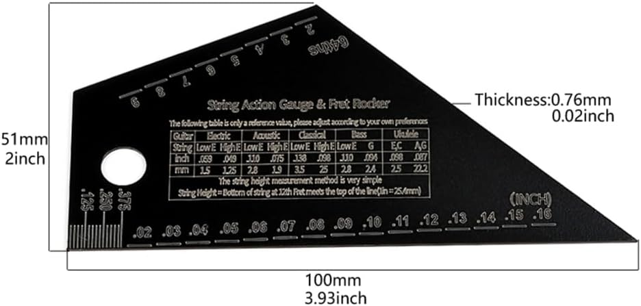 Guitar String Action Rulers Gauges Guitar Fret Leveling Rulers String Height Measurement Tool Fret Catchers Luthier Tool