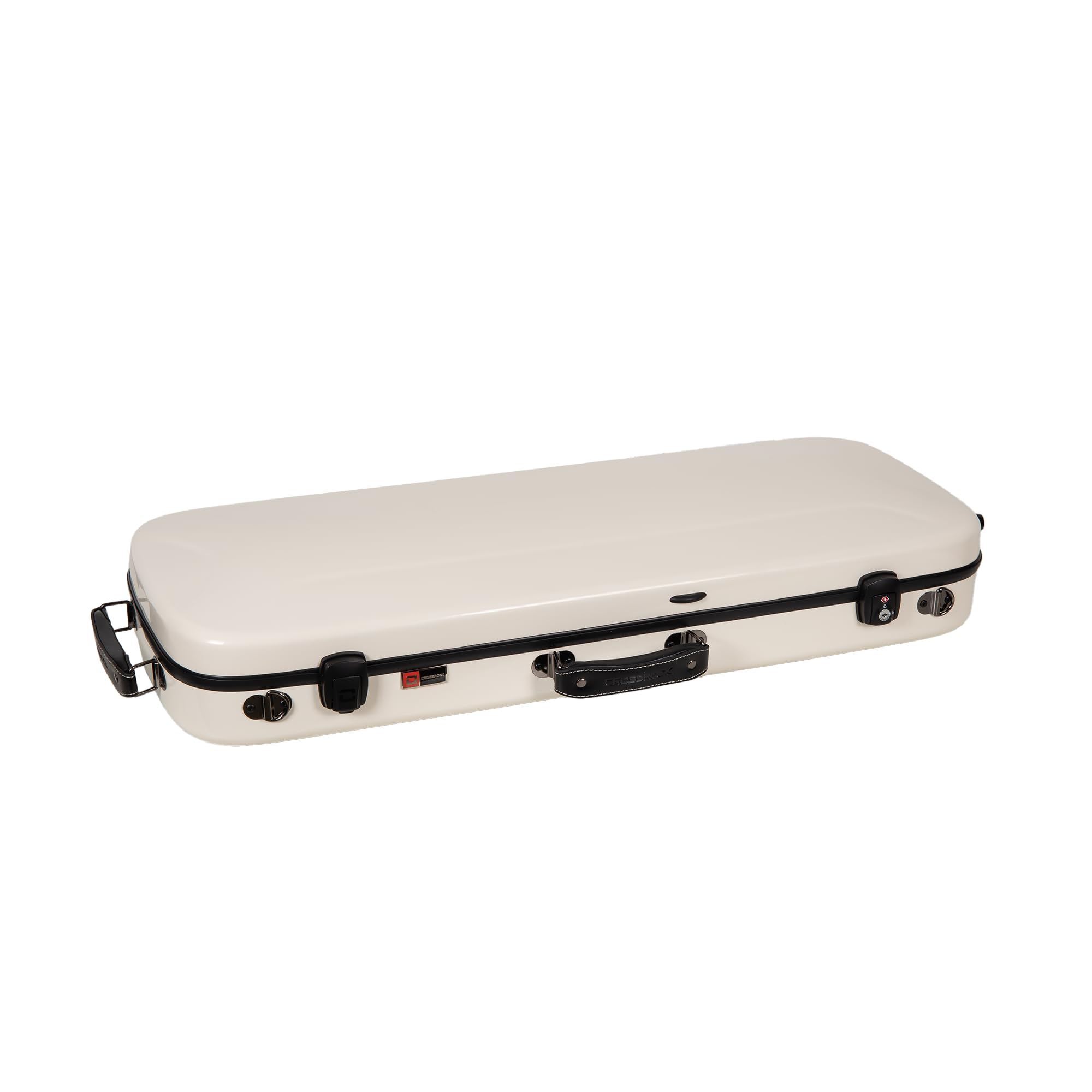 Crossrock Fiberglass Double Violin Case fits Two 4/4 Full-Size Violins- Includes TSA lock, Protective Blanket, Hygrometer, Removable Shoulder Straps- Milky White (CRF2020DVMW)