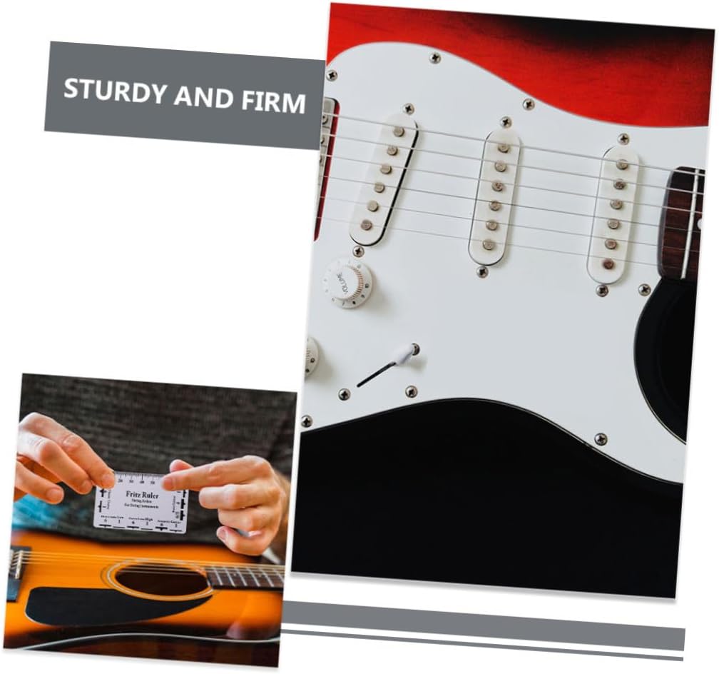 2Sets Guitar Luthier Measuring Tools Notched Straight Edge String Action Gauge Ruler Durable for Accurate Neck Measurement Fretboard Flatness