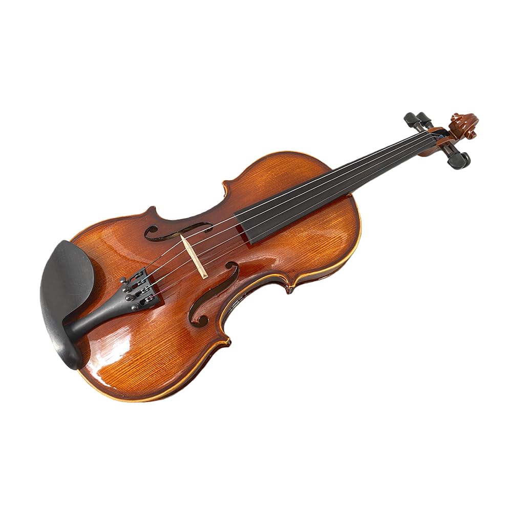 Vetimobato Handmade 4/4 Full Size Violin Set - One-piece Flame Back Maple Neck Solid Wood Fittings Complete Kit with Case Bow Shoulder Rest Strings for Beginners to Intermediate Players (4/4)