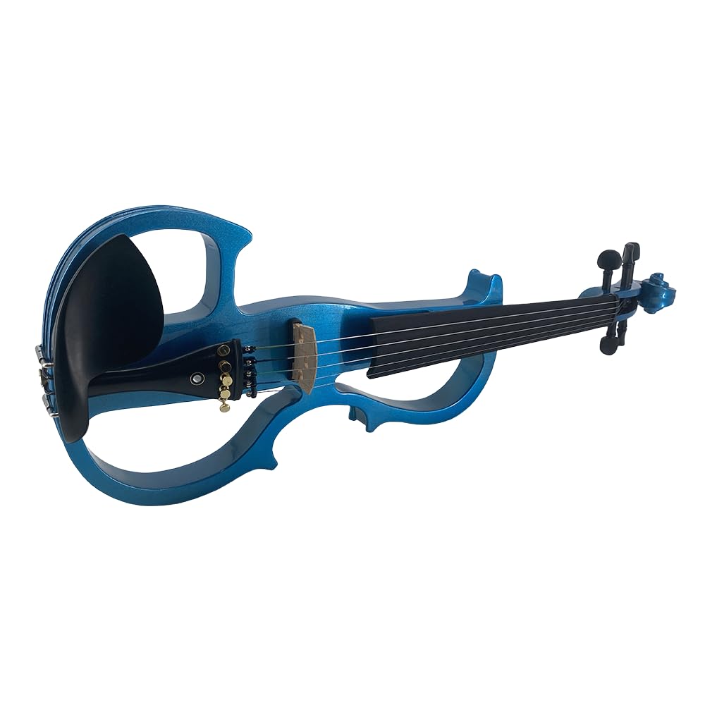 Vetimobato Electric Violin 4/4 Full Size Solid Wood Silent Violin Set for Adults Beginner Practice Electric Fiddle with Ebony Fittings Hard Case & Bow(4 String White)