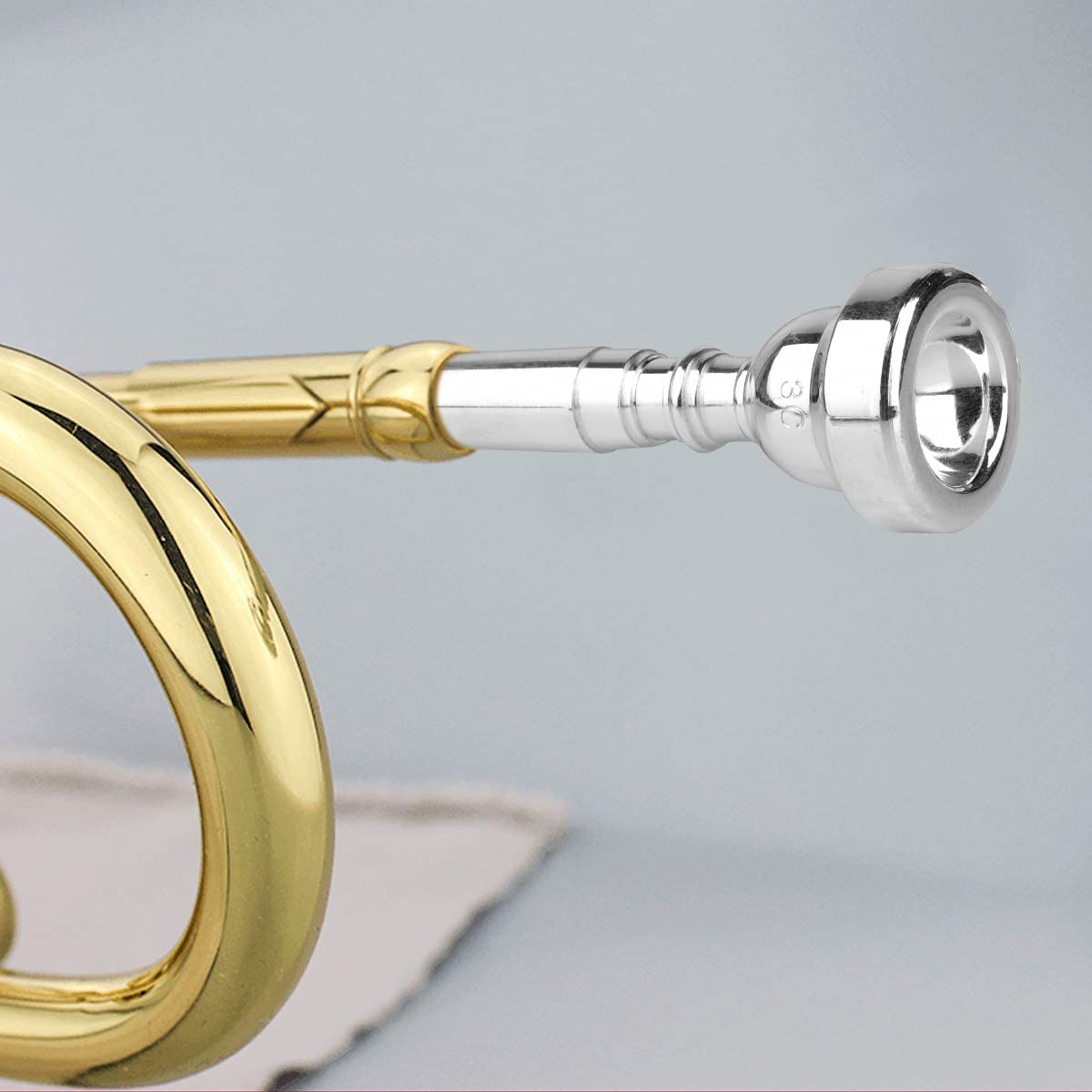 Silver Trumpet Mouthpiece 7C 5C 3C Trumpet Mouthpiece Set with Box Cleaning Cloth Compatible with Yamaha Bach Conn King Musical Instruments for Beginners and Professional Players 3Pack