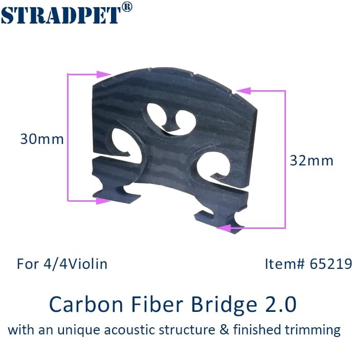 Carbon Fiber Bridge 2.0 with an unique acoustic structure & finished trimming for 4/4 violin