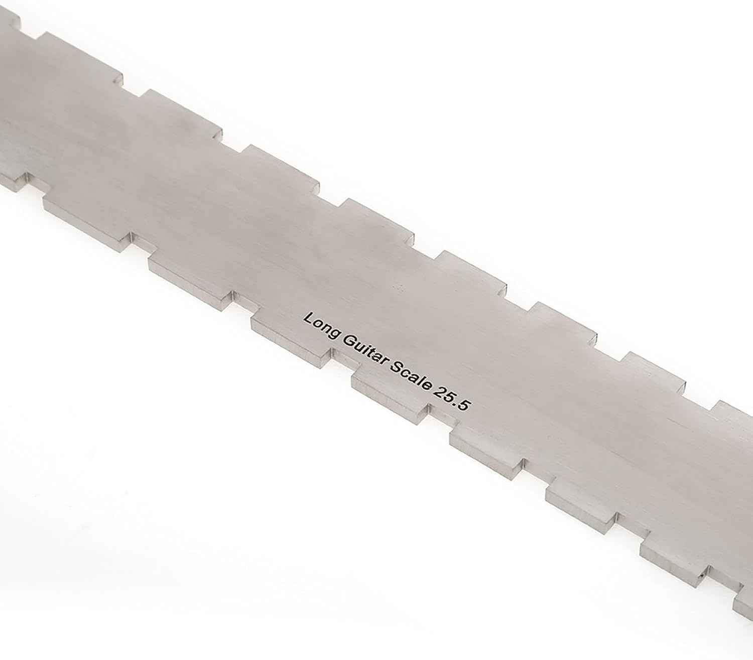 Guitar Neck Notched Straight Edge Ruler and String Action Height Gauge Set, Stainless Steel Fretboard Leveling Tool with Dual Scale for 25.5" and 24.75", for Luthiers and Guitar