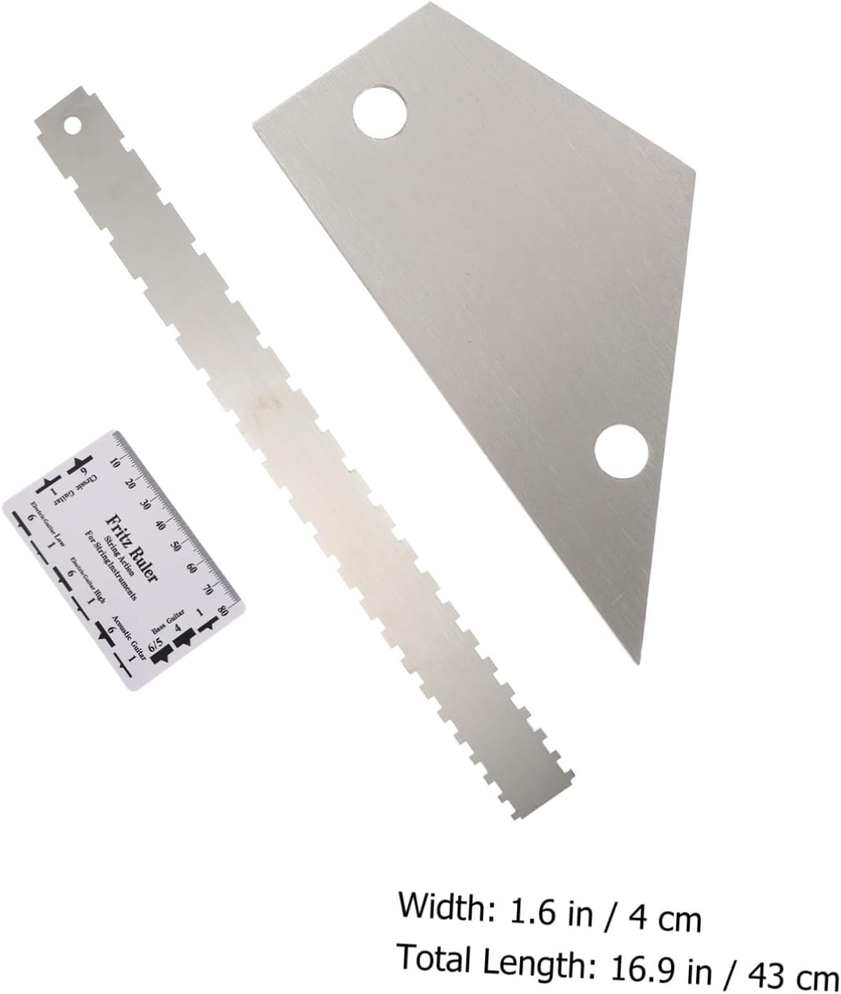 3Pcs Guitar Measuring Tool Set String Action Ruler Neck Notched Straight Edge Compact Lightweight for Fretboard Straightness String Height Measurement