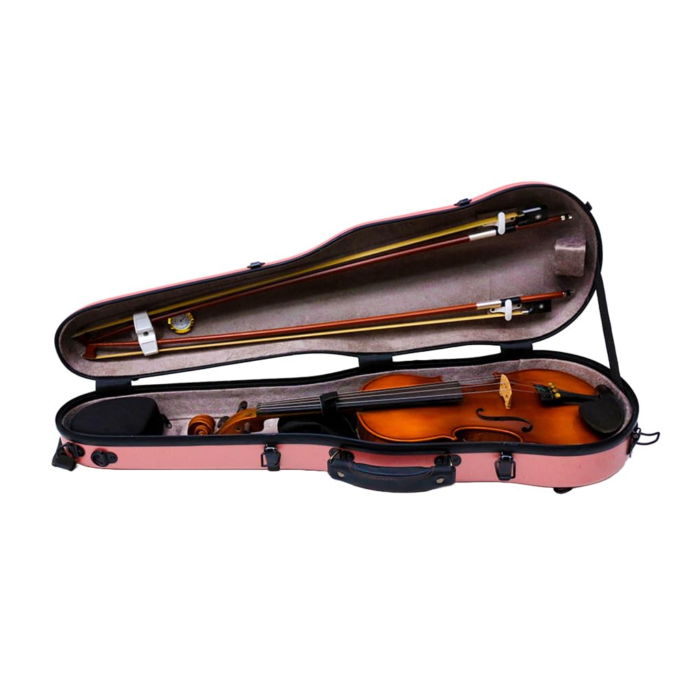 Vetimobato Dazzling Hard Shell Violin Case 4/4 Full Size Strong Light Flight Carbon Fiber Violin Box with Straps Travel Violin Case (Multicolored)