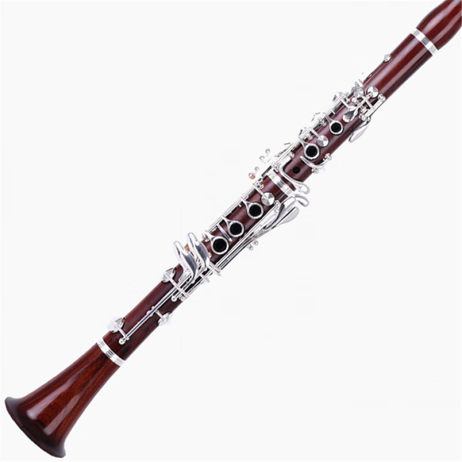Clarinet B Flat Ebony Bakelite Instrument Adult Beginner Silver Plated Clarinet Instrument(3)
