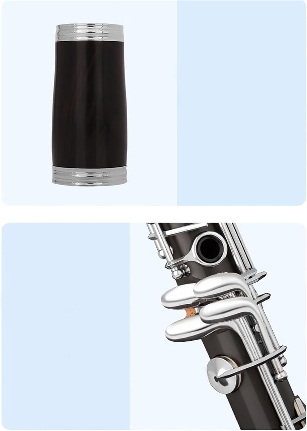 Ebony clarinet 17 keys B flat double two section adjustment instrument for beginners to play and examination Clarinet