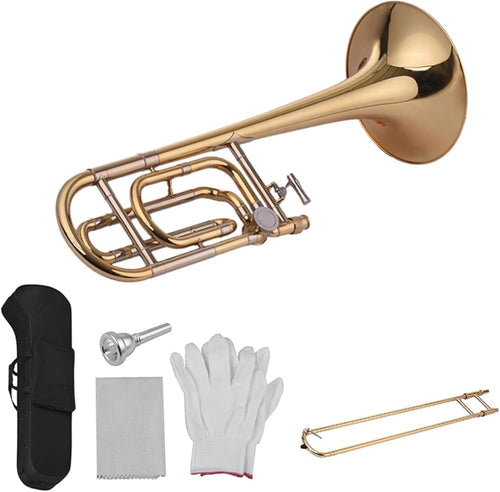 Bb Flat Tenor Slide Trombone with F Attachment – Student-Ready Brass & Cupronickel Construction
