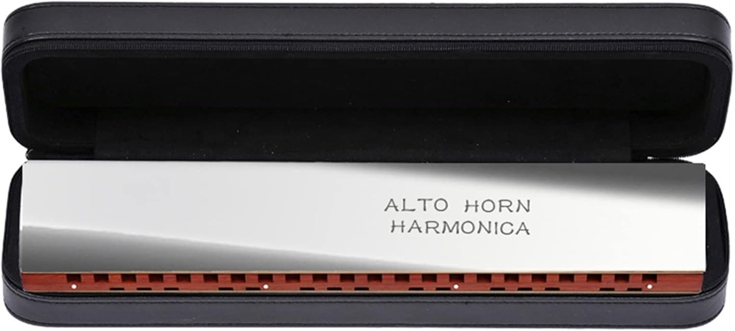 Alto Treble Horn Harmonica Key C Horn Tone Wood Comb Brass Reeds Harp Mouth Organ Harmonica Musical Instrument