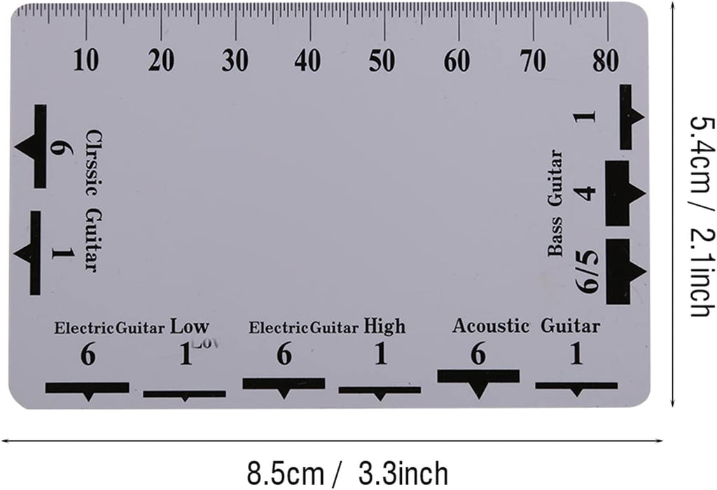 String Action Gauge Ruler, 2Pcs Multi Function Measuring Tool, Practical Instrument Accessory for Guitar Bass Luthier Setup and Height Measurement