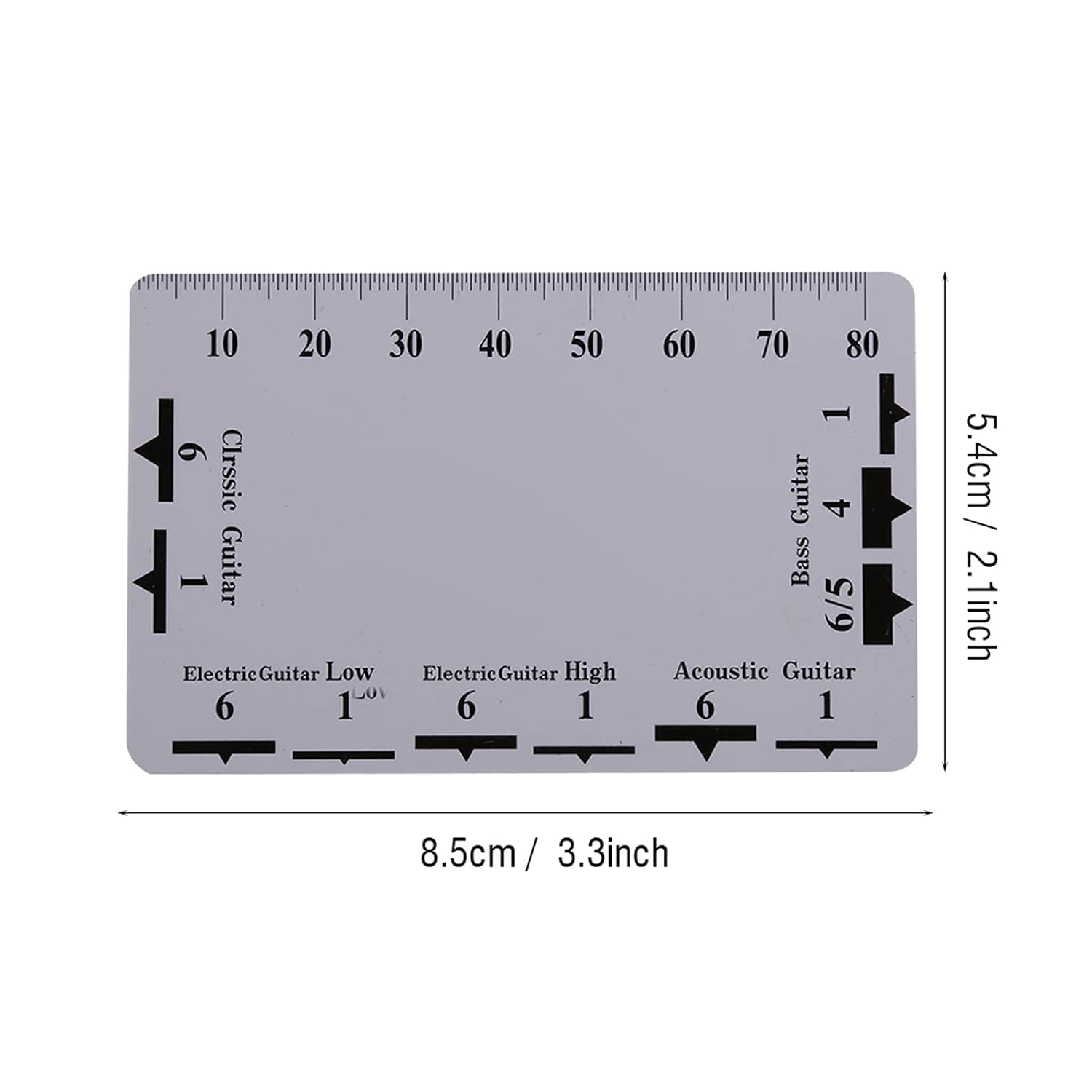 2Pcs Guitar String Height Gauge,Guitar Action Gauge with Fraction,Decimal,Metric Conversion Chart on Back,Accurate Scale to Measure String Height,Bridge Saddle Height