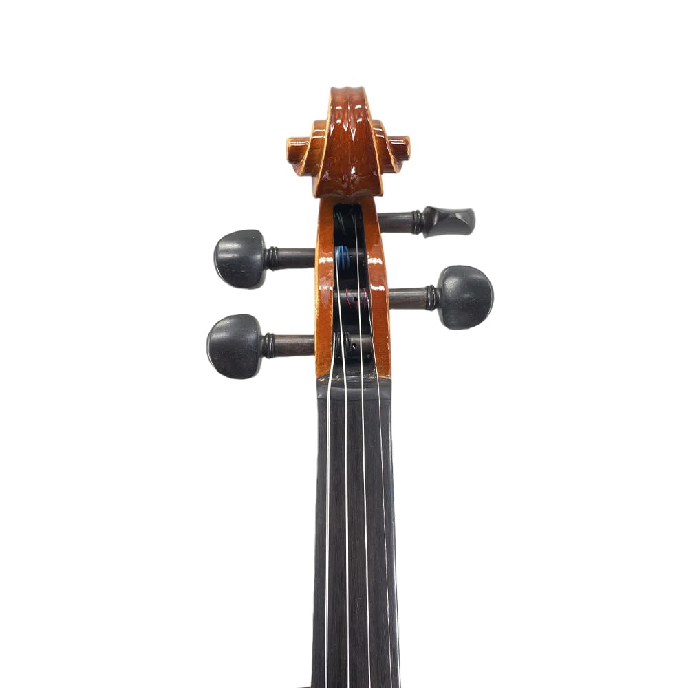 4/4 Violin for Beginners & Adults, Full Size Solid Wood Acoustic Violin with Flamed Back, Case, Bow,Shoulder Rest & Accessories Glossy Finish