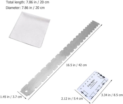 BESPORTBLE 2Sets Electric Guitar String Action Gauge Notched Straight Edge Ruler for Precise Fretboard Measurements Durable Design for Guitar Technicians
