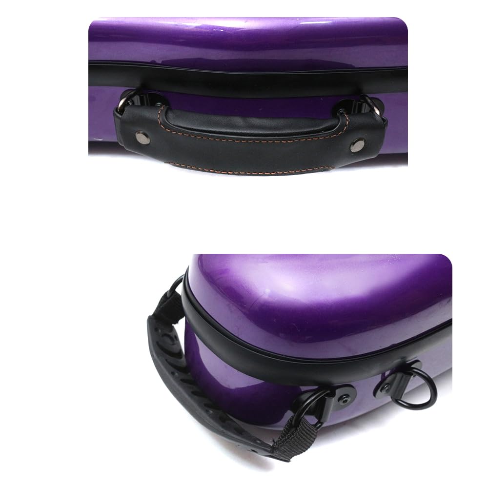 Vetimobato Dazzling Hard Shell Violin Case 4/4 Full Size Strong Light Flight Carbon Fiber Violin Box with Straps Travel Violin Case (Multicolored)