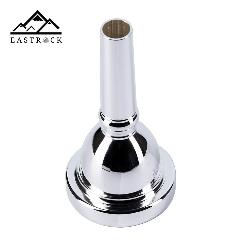 EASTROCK Trombone Mouthpiece,Silver Plated Trombone Mouthpiece Large Shank 4AL, Trombone Instrument Accessories Vacuum Packed