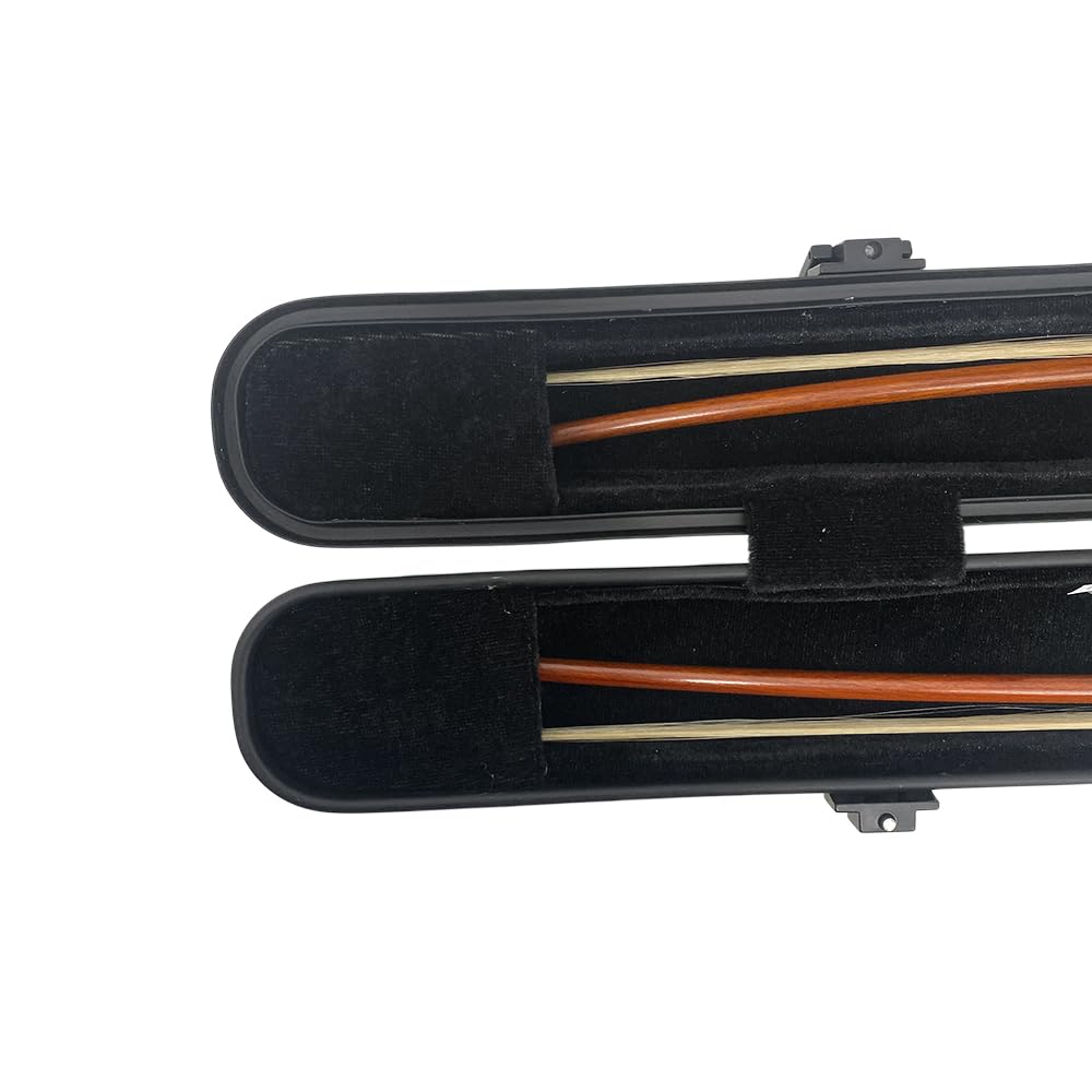 Violin Viola Cello Bow Case with Sturdy Handles,Lock Solid wood body Velvet lining Strong Light Hard (2 pcs bows)