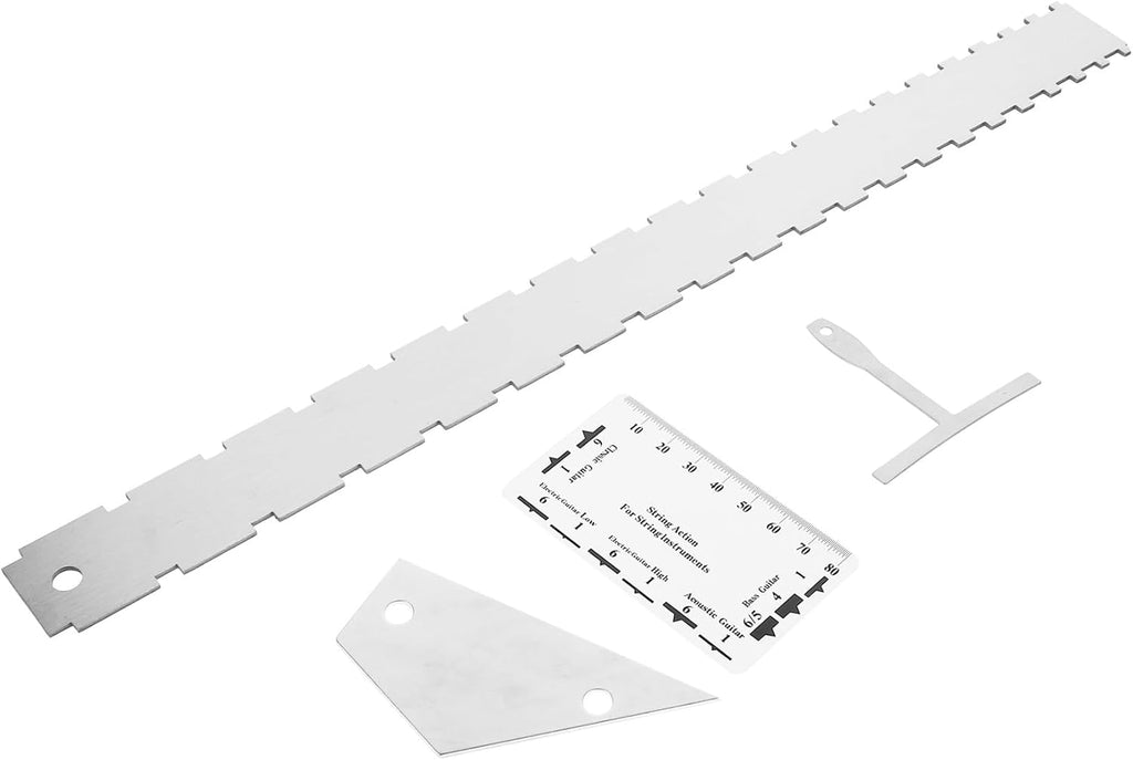 SECFOU 12pcs Guitar Radius Gauge String Action Gauge Ruler Fret Rocker Luthier Tools Kit Complete Set for Acoustic Electric Guitars
