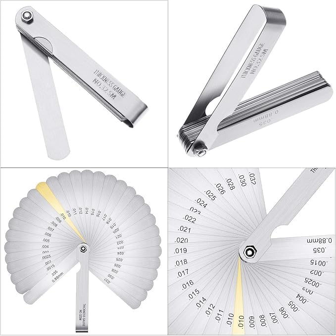 17Pcs Guitar Luthier Setup Tool Kit, String Action Ruler, Feeler Gauge(32 Blades), T-Shape Gauge for Guitar & Bass