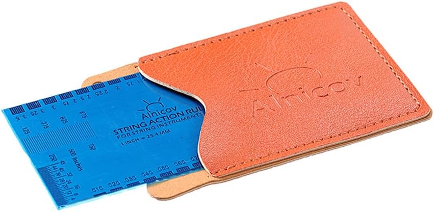 Guitar String Action Ruler Gauge Guitar Repairing Tool With Leather Case，For Guitar Ukulele Bass Banjo Mandolin