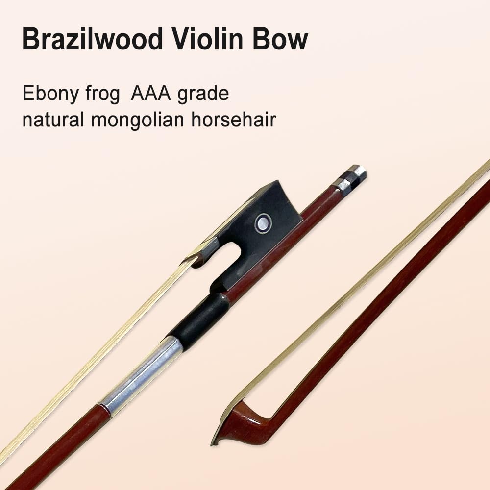 Vetimobato Handmade 4/4 Full Size Violin Set - One-piece Flame Back Maple Neck Solid Wood Fittings Complete Kit with Case Bow Shoulder Rest Strings for Beginners to Intermediate Players (4/4)