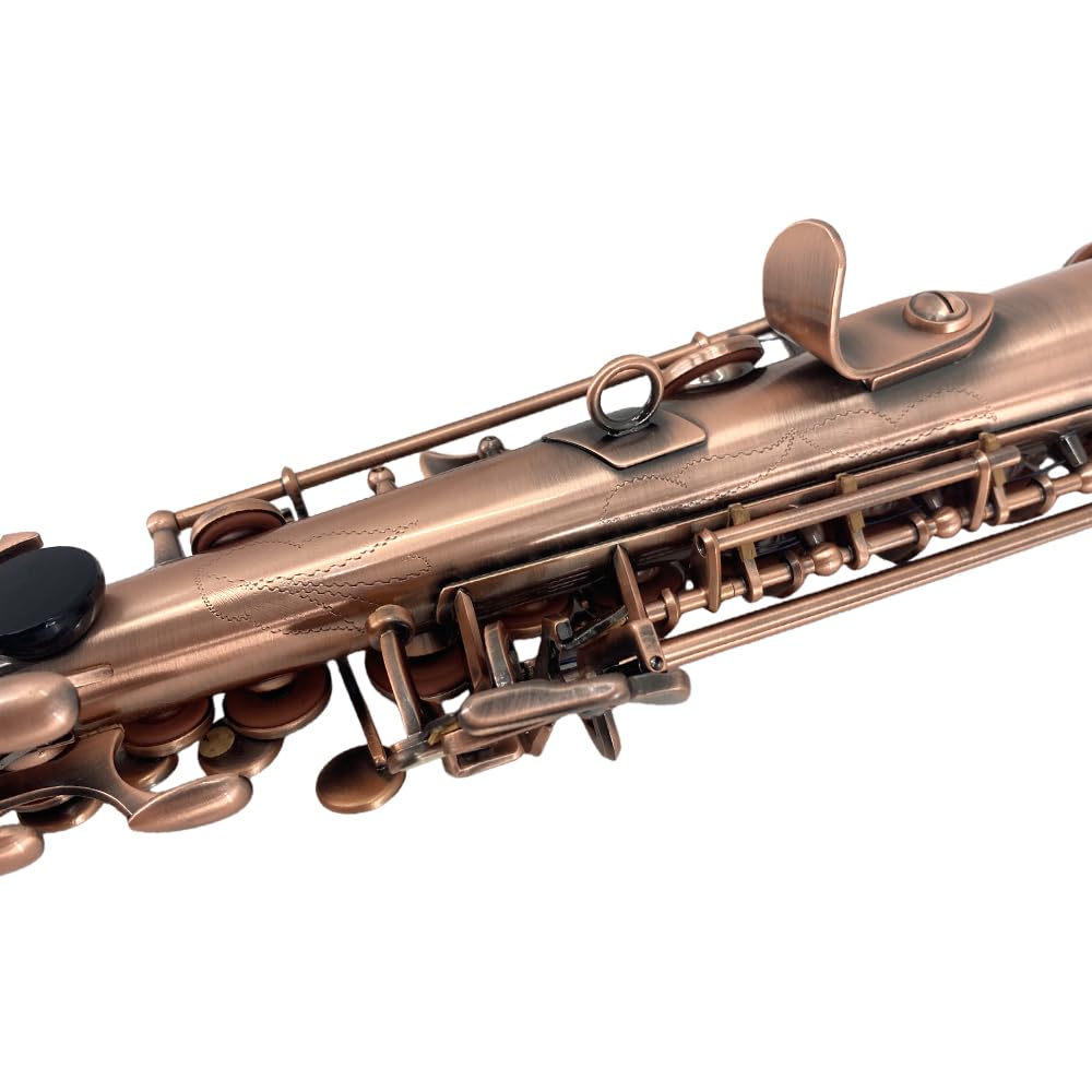 Bb Soprano Saxophone Straight Gold Sax Instruments for Beginners Students with Mouthpiece Carrying Case Straps 10Reed (gold)