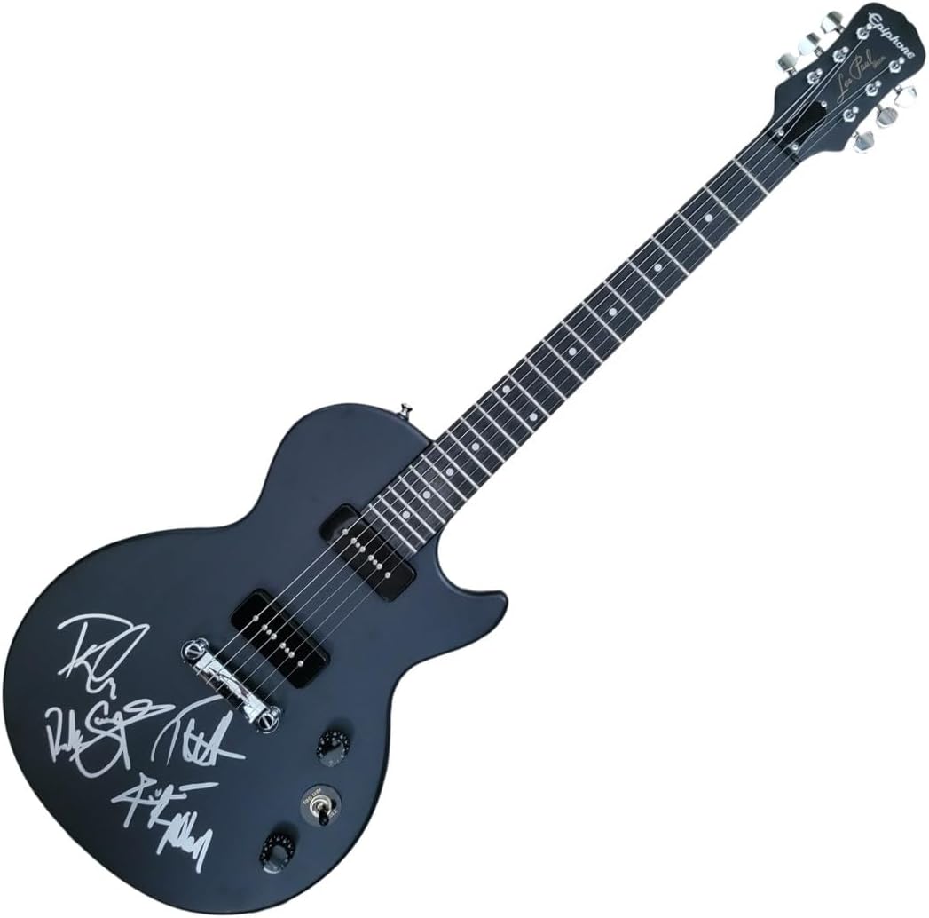 Joe Elliott Rick Savage Phil Collen Rick Allen Signed Les Paul Electric Guitar COA Proof Autographed Def Leppard Band..