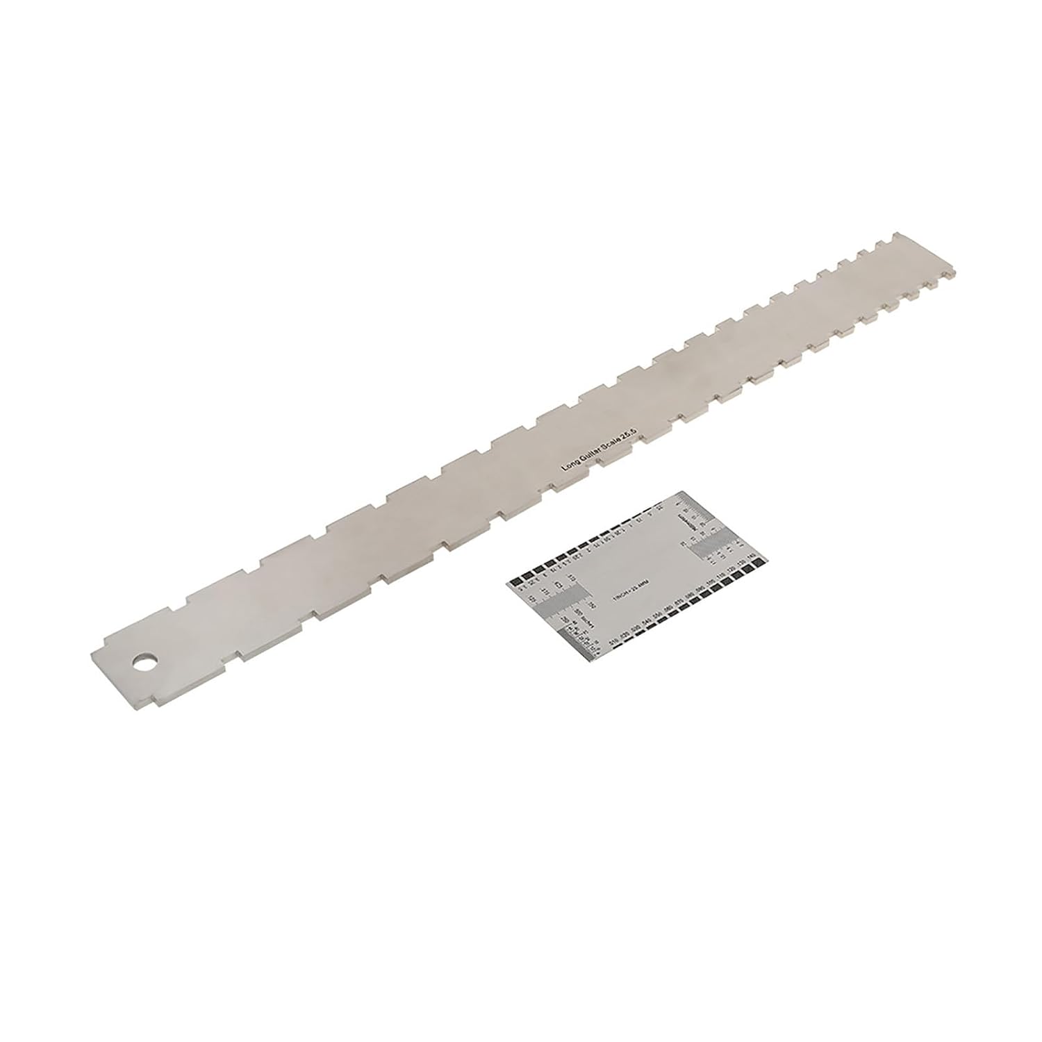 Guitar Neck Notched Straight Edge Ruler and String Action Height Gauge Set, Stainless Steel Fretboard Leveling Tool with Dual Scale for Fender 25.5" and 24.75", for Guitar Setup