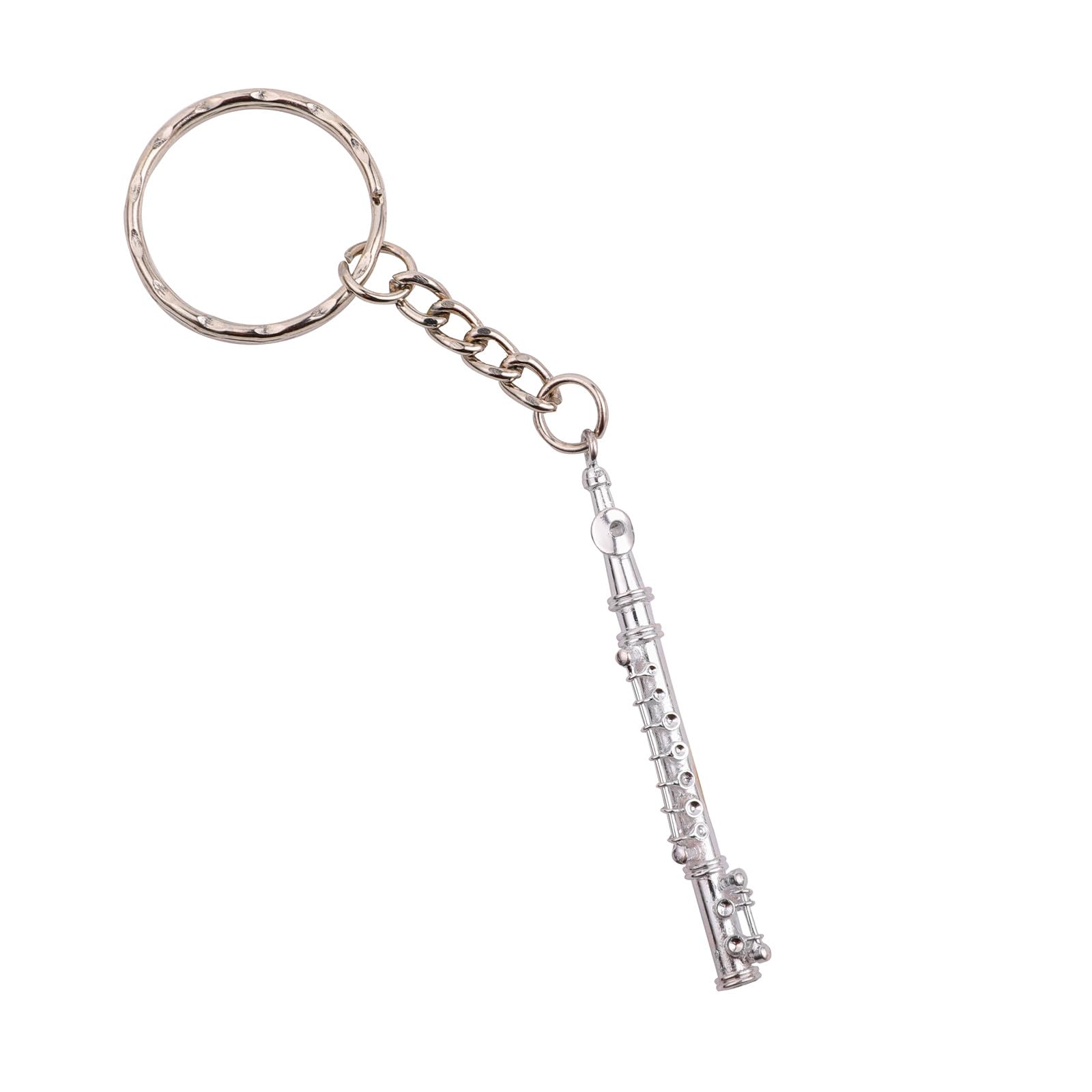 Miniature Musical Instrument Keychain with Case Brass Mini Collectible Figurines Replica Key Ring Birthday Gifts